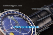 Patek Philippe Grand Complication Sky Moon Celestial Compass Miyota 9015 Automatic Steel Case with Blue Dial and Blue Genuine Leather Strap (GF)