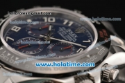 Rolex Daytona Chrono Swiss Valjoux 7750 Automatic Steel Case with Black Bezel Blue Dial and Arabic Numeral Markers