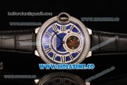 Cartier Ballon Bleu De Tourbillon Asia Automatic Steel Case with Blue Dial and Roman Numeral Markers - Diamonds Bezel