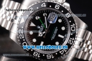 Rolex GMT-Master II Swiss ETA 2836 Automatic Stainless Steel Case/Bracelet with Black Dial and Dot Markers