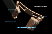 Hublot MDM Chronograph Swiss Quartz Movement Rose Gold Case with Blue Dial and Black Rubber Strap
