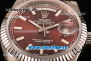 Rolex Day-Date Asia 2813/Swiss ETA 2836/Clone Rolex 3135 Automatic Steel Case with Stick Markers and Brown Dial (BP)