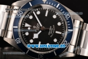 Tudor Heritage Black Bay Asia 2813 Automatic Steel Case/Bracelet with White Markers Black Dial and Blue Bezel (ZF)