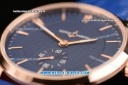 Ulysse Nardin Classico Miyota OS2035 Quartz Rose Gold Case with Stick Markers Blue Dial and Blue Leather Strap