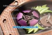 Richard Mille RM19-02 Tourbillon Fleur 9015 Auto Rose Gold Case with Black Dial and Black Rubber Strap