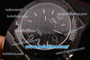 IWC Ingenieur Carbon Performance Swiss Valjoux 7750 Automatic Carbon Fiber Case with Black Rubber Bracelet Carbon Fiber Dial and White Markers (K)