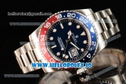 Rolex GTM-Master II 2836 Automatic Steel Case with Blue Dial Dots Markers and Steel Bracelet