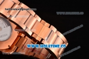 Cartier Calibre De Swiss ETA 2824 Automatic Rose Gold Case with Black Roman Numeral Markers and Rose Gold Dial