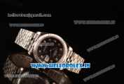 Rolex Datejust 37mm Swiss ETA 2836 Automatic Steel Case with Jubilee Steel Bezel Black Mop Dial Diamonds Steel Bracelet