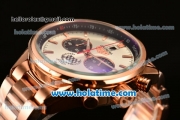 Tag Heuer Carrera Ferrari Chrono Miyota OS20 Quartz Full Rose Gold with White Dial and Stick Markers