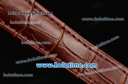 Cartier Ballon Bleu De Medium Chrono Miyota Quartz Rose Gold Case with Brown Dial and Roman Numeral Markers