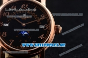 Patek Philippe Grand Complications Asia ST25 Automatic Rose Gold Case with Black Dial and Black Leather Strap Arabic Numeral Markers