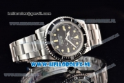 Rolex Submariner Vintage Asia 2813 Automatic Steel Case with Black Dial Yellow Dots Markers and Steel Bracelet