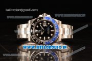 Rolex GMT-Master II Clone Rolex 3186 Automatic 904 Steel Case Black Dial With Dots Markers Steel Bracelet - 1:1 Original(NOOB)
