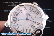 Cartier Ballon bleu de Swiss Quartz Steel Case with White MOP Dial and Blue Leather Strap