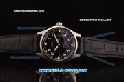 IWC Pilots Mark XVII Swiss ETA 2836 Automatic Steel Case with Black Dial and Black Leather Strap