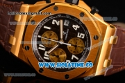 Audemars Piaget Royal Oak Offshore Chronograph Arnold Schwarzenegger Swiss Valjoux 7750 Automatic Yellow Gold Case with Brown Dial and White Arabic Numeral Markers