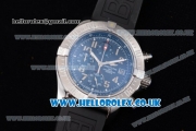 Breitling Avenger Seawolf Chrono Miyota OS10 Quartz Steel Case with Blue Dial Black Rubber Strap and Arabic Number Markers