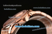 Omega De Ville Co-Axial Chronograph VK Quartz Movement Rose Gold Case and Strap with Silver Dial