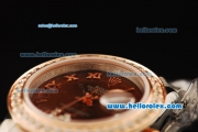 Rolex Datejust Automatic Movement ETA Coating Case with Brown Dial and Roman Numerals-Two Tone Strap