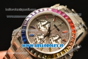 Rolex Daytona Rainbow EF Clone Rolex 4130 All Diamond Dial All Steel 116509(EF)