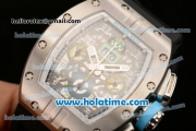 Richard Mille Felipe Massa Flyback Chrono Swiss Valjoux 7750 Automatic Steel Case with Skeleton Dial and White Arabic Numeral Markers
