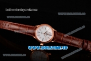 Rolex Cellini Time Asia 2813 Automatic Rose Gold Case with White Dial Brown Leather Strap and Stick/Roman Numeral Markers