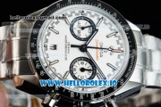 Omega Speedmaster Racing Master Clone Omega 9900 Automatic Steel Case/Bracelet White Dial With Stick Markers(JH)