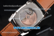 Parmigiani Kalpa Miyota 9015 Automatic Steel Case with Black Dial and Black Leather Strap Stick/Arabic Numeral Markers