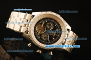 Breitling for Bentley Motors Automatic Tourbillon SS Case with Black Dial and Stainless Steel Strap-Stick Markers