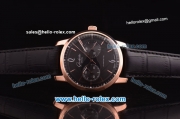 Glashutte Original Senator Sixties Automatic Rose Gold Case with Black Dial and Black Leather Strap