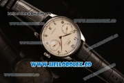 IWC Portuguese Automatic Clone IWC 52010 Automatic Steel Case Steel Bezel with White Dial and Black Leather Strap - (AAAF)