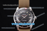 Rolex Milgauss Vintage Asia 2813 Automatic Steel Case with Black Dial Dot Markers and Green Army Nylon Strap