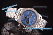 Breitling Chronomat B01 GMT Swiss Valjoux 7750 Automatic Steel Case/Strap with Diamond Bezel and Blue Dial