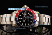 Rolex GMT-Master II Oyster Perpetual Swiss ETA 2836 Automatic Movement Steel Case with Black Dial and Two Tone Bezel