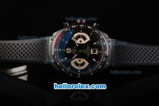 Tag Heuer Grand Carrera Calibre 17 Swiss Valjoux 7750 Automatic Movement PVD Case with Black Dial and Black Rubber Strap