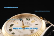 Rolex Datejust Automatic Movement White Dial with Gold Bezel and Two Tone Strap-Lady Model