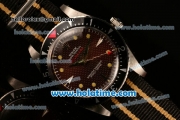 Rolex Milgauss Vintage 1950s Asia 2813 Automatic Steel Case with Brown Dial Yellow Markers and Nylon Strap
