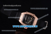 Richard Mille RM027-2 Miyota 9015 Automatic Rose Gold Case with Skeleton Dial Dot Markers and Black Nylon Strap