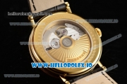 Breguet Classique Japanese Miyota 9015 Automatic Movement Yellow Gold White Dial and Roman Numeral Markers Leather Strap (FF)