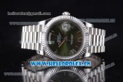 Rolex Day-Date II Swiss ETA 2836 Automatic Stainless Steel Case/Bracelet with Green Dial and Roman Numeral Markers (BP)