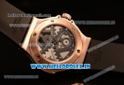 Hublot Big Bang Tourbillon Movement Rose Gold Case All Diamonds with Black Diamonds Dial and Black Rubber Strap