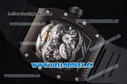 Richard Mille RM053 Miyota 9015 Automatic PVD Case with Skeleton Dial and Black Rubber Strap