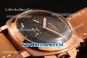 Panerai PAM00403R Luminor 1950 10 Days GMT Asia Automatic PVD Case with Black Dial and Brown Leather Strap