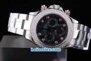Rolex Daytona Oyster Perpetual Chronometer Automatic with White Diamond Bezel,Black Dial and Diamond Marking Rolex Daytona Oyster Perpetual Chronometer Automatic with White Diamond Bezel,Black Dial and Diamond Marking