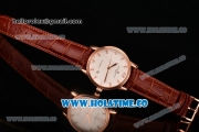 Vacheron Constantin Patrimony Miyota 9015 Automatic Rose Gold Case with White Dial and Arabic Numeral/Diamonds Markers