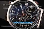 Ulysse Nardin Marine Chrono Asia Automatic Steel Case with Roman Numeral Markers and Black Dial