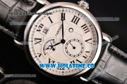 Cartier Rotonde Second Time Zone Day/Night Asia Manual Winding Steel Case with White Dial and Roman Numeral Markers