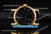 Breguet Classique Power Reserve Sea-Gull ST2153 Automatic Yellow Gold Case with Black Dial and Black Leather Strap Roman Numeral Markers