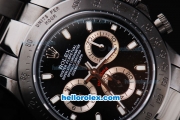 Rolex Daytona Oyster Perpetual Swiss Valjoux 7750 Automatic Movement Full PVD with Black Dial and White Stick Markers